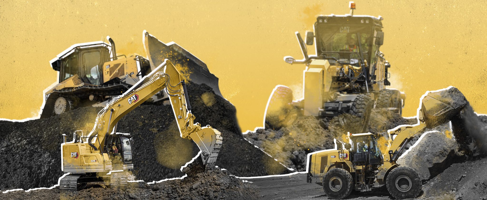 image of various types of Caterpillar equipment at work